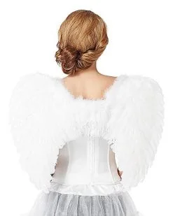 Spirit Halloween White Faux Feather Wings