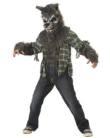 Spirit Halloween Kids Howling At The Moon Gray Wolf Costume 1 Spirit Halloween Kids Howling At The Moon Gray Wolf Costume
