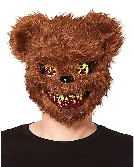 Spirit Halloween Brown Scary Teddy Bear Half Mask 1 Spirit Halloween Brown Scary Teddy Bear Half Mask