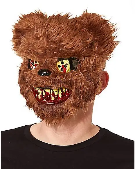 Spirit Halloween Brown Scary Teddy Bear Half Mask 2 Spirit Halloween Brown Scary Teddy Bear Half Mask - Image 2