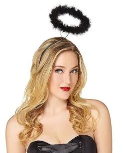 Spirit Halloween Faux Marabou Black Halo