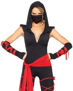 Spirit Halloween Adult Deadly Ninja Jumpsuit Costume 11 Spirit Halloween Adult Deadly Ninja Jumpsuit Costume -Girls Costumes Shop 01256981 f