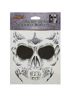 Spirit Halloween Skeleton Face Tattoo