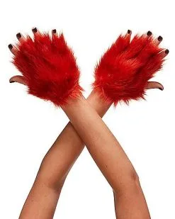 Spirit Halloween Faux Fur Fox Gloves