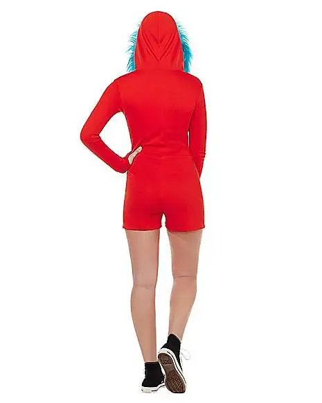 Spirit Halloween Adult Thing 1 And Thing 2 Romper Costume - Dr. Seuss 2 Spirit Halloween Adult Thing 1 And Thing 2 Romper Costume - Dr. Seuss - Image 2