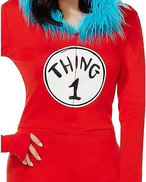 Spirit Halloween Adult Thing 1 And Thing 2 Romper Costume - Dr. Seuss 3 Spirit Halloween Adult Thing 1 And Thing 2 Romper Costume - Dr. Seuss - Image 3
