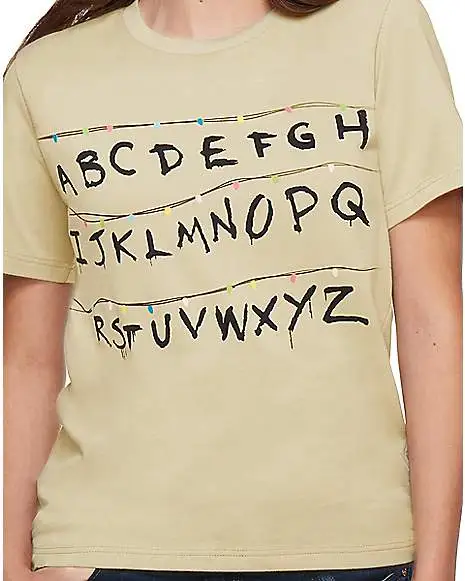 Spirit Halloween Adult Alphabet Wall T Shirt - Stranger Things 3 Spirit Halloween Adult Alphabet Wall T Shirt - Stranger Things - Image 3