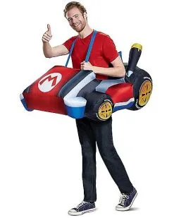 Spirit Halloween Adult Mario Kart Inflatable Costume - Mario Kart