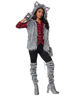 Spirit Halloween Adult Faux Fur Wolf Vest 6 Spirit Halloween Adult Faux Fur Wolf Vest -Girls Costumes Shop 01401173 c