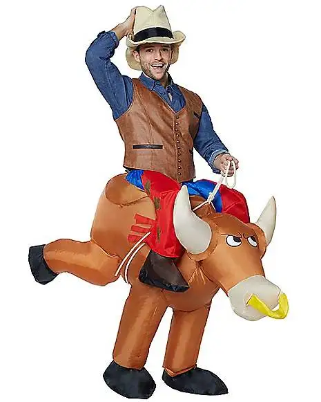 Spirit Halloween Adult Bull Rider Inflatable Costume 1 Spirit Halloween Adult Bull Rider Inflatable Costume
