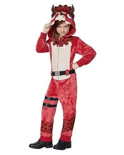 Spirit Halloween Girls Plush Tricera Ops Costume - Fortnite