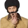 Spirit Halloween 70s Black Curly Wig With Mustache