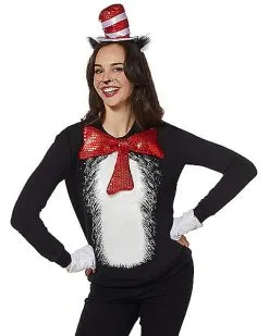 Spirit Halloween Adult Cat In The Hat Costume Kit - Dr. Seuss