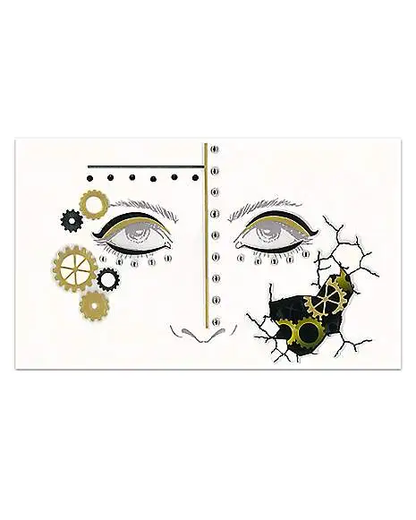 Spirit Halloween Steampunk Gear Face Decal Deluxe 1 Spirit Halloween Steampunk Gear Face Decal Deluxe