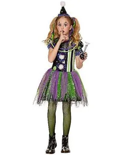 Front Page 32 Spirit Halloween Kids Glow In The Dark Neon Clown Costume