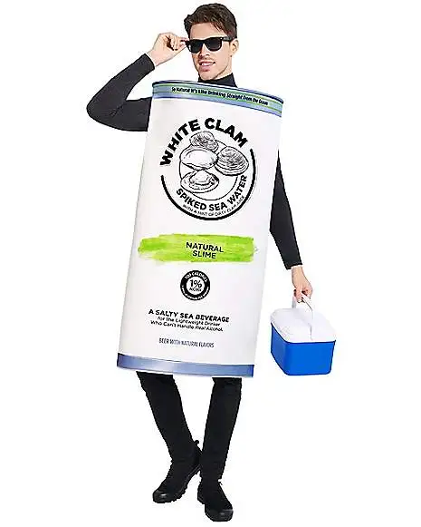 Spirit Halloween Adult White Clam Seltzer Costume 1 Spirit Halloween Adult White Clam Seltzer Costume