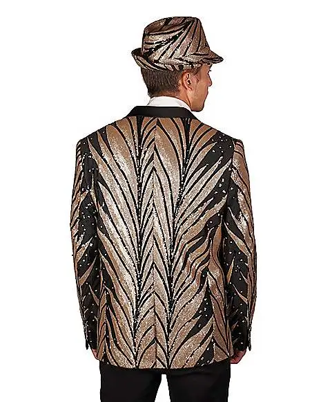 Spirit Halloween Adult '20s Gold And Black Jacket 2 Spirit Halloween Adult '20s Gold And Black Jacket - Image 2