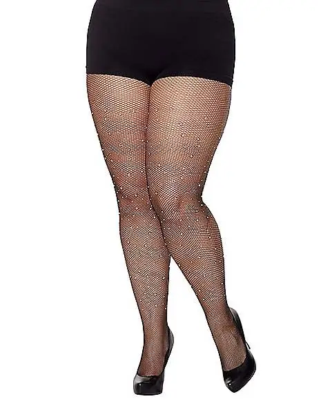 Spirit Halloween Fallen Angel Rhinestone Fishnet Stockings 2 Spirit Halloween Fallen Angel Rhinestone Fishnet Stockings - Image 2