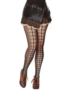 Spirit Halloween Steampunk Crochet Tights