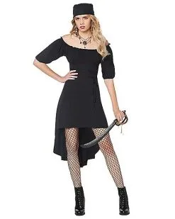 Spirit Halloween Adult Black Peasant Dress