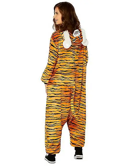 Spirit Halloween Adult Tiger Union Suit 2 Spirit Halloween Adult Tiger Union Suit - Image 2