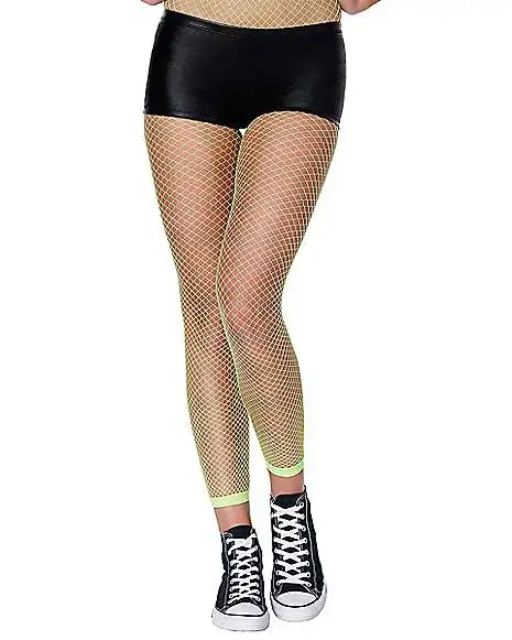 Spirit Halloween Neon Green Fishnet Footless Tights 4 Spirit Halloween Neon Green Fishnet Footless Tights -Girls Costumes Shop 01515931 a