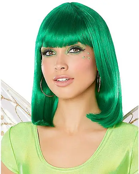 Spirit Halloween Green Pageboy Wig 5 Spirit Halloween Green Pageboy Wig -Girls Costumes Shop 01519693 a