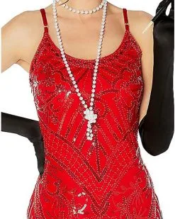 Spirit Halloween Adult Red Sequin Flapper Dress 5 Spirit Halloween Adult Red Sequin Flapper Dress -Girls Costumes Shop 01520725 c