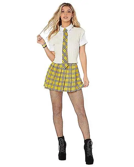 Spirit Halloween Adult Yellow Plaid Skirt 1 Spirit Halloween Adult Yellow Plaid Skirt