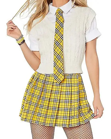 Spirit Halloween Adult Yellow Plaid Plus Size Skirt 3 Spirit Halloween Adult Yellow Plaid Plus Size Skirt - Image 3
