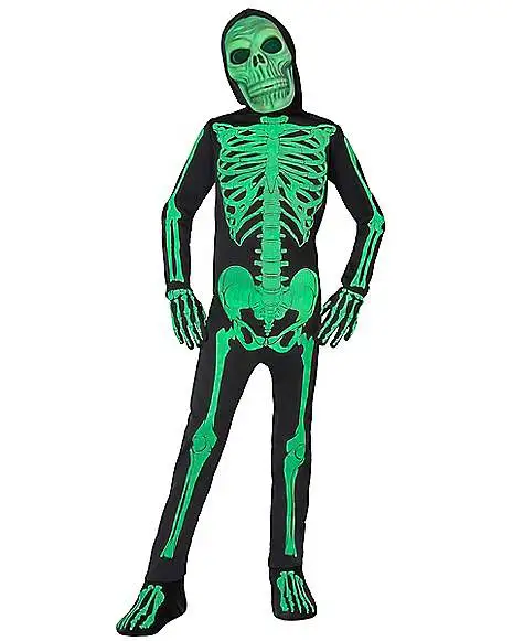 Spirit Halloween Kids Glow Skeleton Costume 1 Spirit Halloween Kids Glow Skeleton Costume