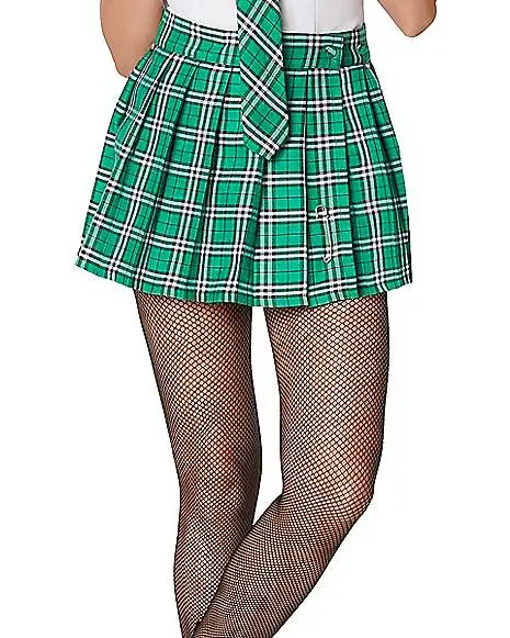 Spirit Halloween Adult Green Plaid Skirt 1 Spirit Halloween Adult Green Plaid Skirt