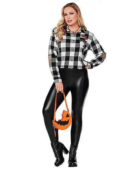 Spirit Halloween Adult Plus Size Flannel Shirt - Trick 'r Treat 1 Spirit Halloween Adult Plus Size Flannel Shirt - Trick 'r Treat