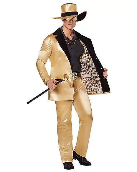 Spirit Halloween Adult Gold Pimp Costume 1 Spirit Halloween Adult Gold Pimp Costume