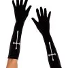 Spirit Halloween Black Gothic Cross Gloves