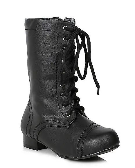 Spirit Halloween Kids Black Combat Boots 1 Spirit Halloween Kids Black Combat Boots