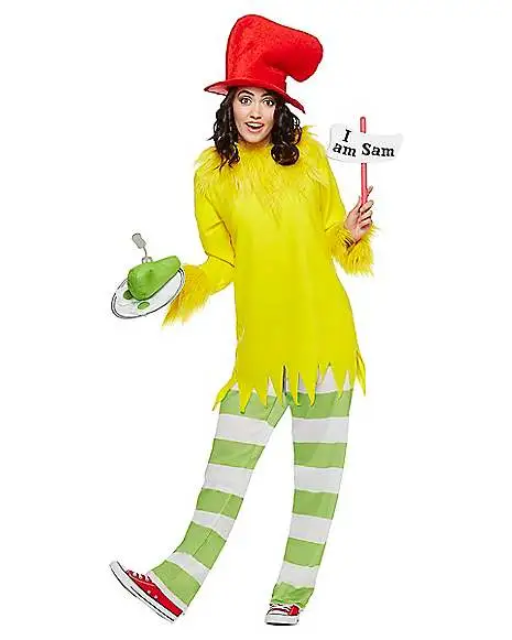 Spirit Halloween Adult Sam I Am Costume - Dr. Seuss 2 Spirit Halloween Adult Sam I Am Costume - Dr. Seuss - Image 2