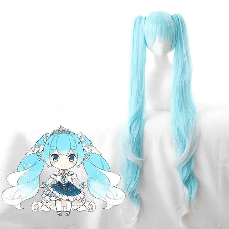 Cosplay Anime Cosplay Wig - Vocaloid-Snow Miku 2019 II 2 Cosplay Anime Cosplay Wig - Vocaloid-Snow Miku 2019 II - Image 2