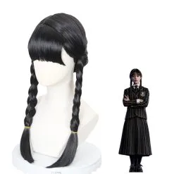 Cosplay Anime Cosplay Wig - The Addams Family - Wednesday 6 Cosplay Anime Cosplay Wig - The Addams Family - Wednesday -Girls Costumes Shop CS 520C 2