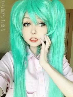 Cosplay Anime Cosplay Wig - Vocaloid - Miku 075C 20 Cosplay Anime Cosplay Wig - Vocaloid - Miku 075C -Girls Costumes Shop Wig Vocaloid Miku c cs 075c anzujaamu b