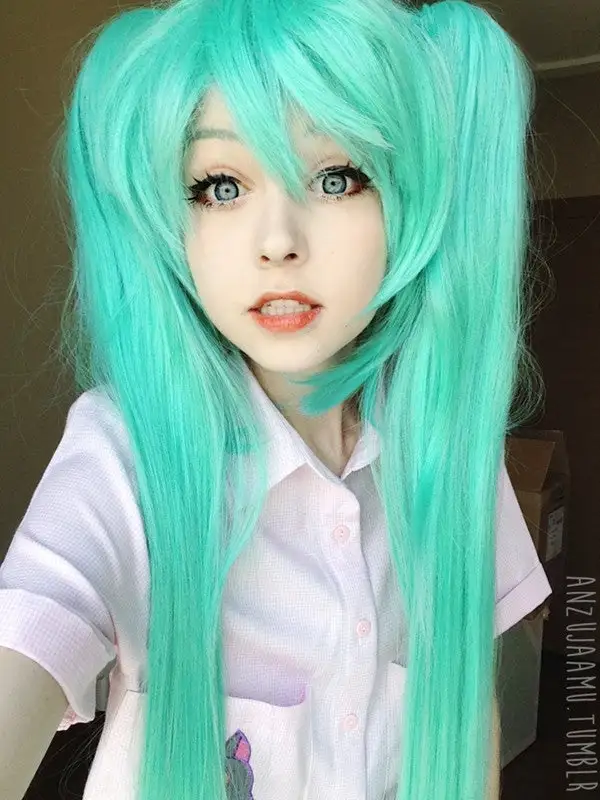 Cosplay Anime Cosplay Wig - Vocaloid - Miku 075C 8 Cosplay Anime Cosplay Wig - Vocaloid - Miku 075C - Image 8